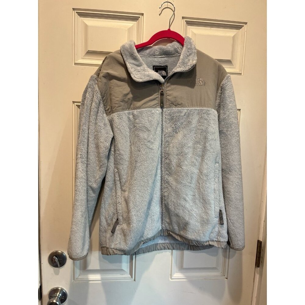 The North Face fuzzy Jacket light blue